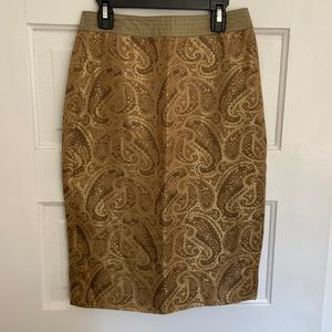 Badgley Mischka paisley jacquard pencil skirt size 0
